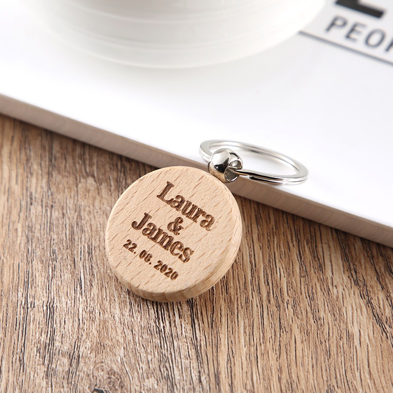 Custom Engraved Wooden Keychain with Name