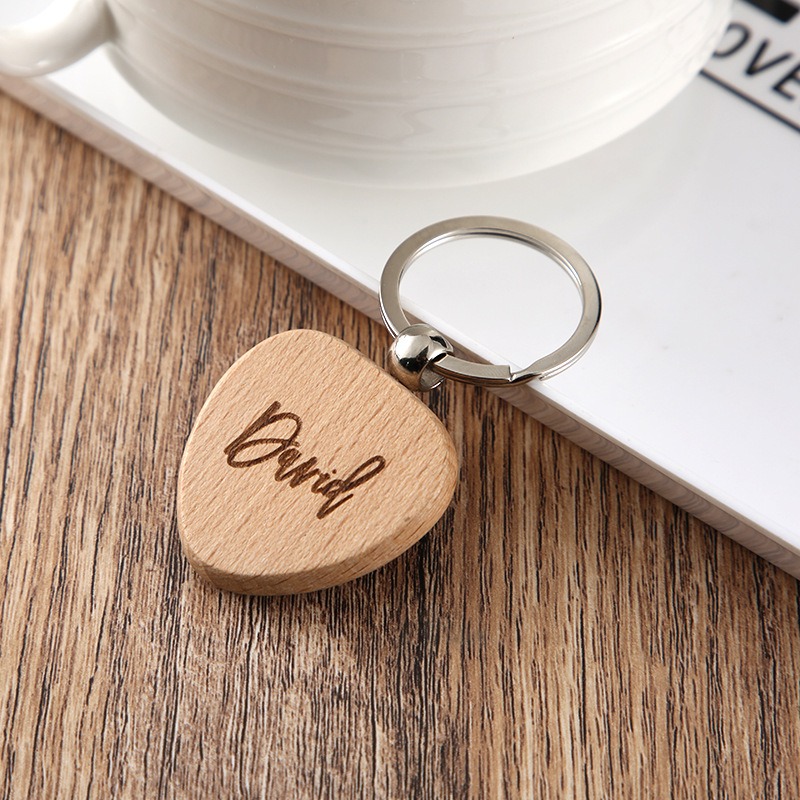 Custom Engraved Wooden Keychain with Name