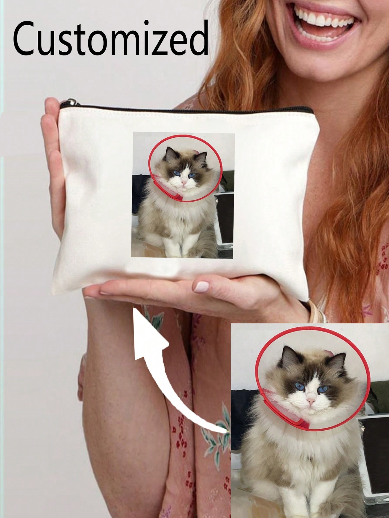 Picture printing, custom clutch storage bag, unique design portable multifunctional women