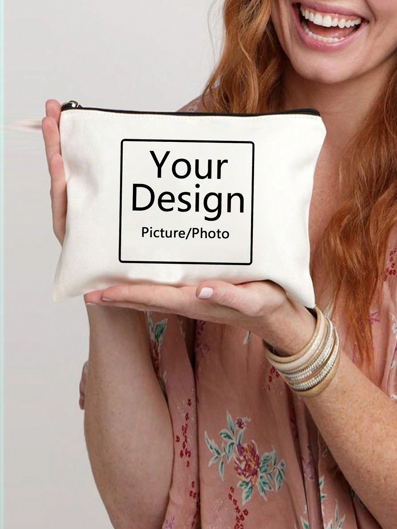 Picture printing, custom clutch storage bag, unique design portable multifunctional women