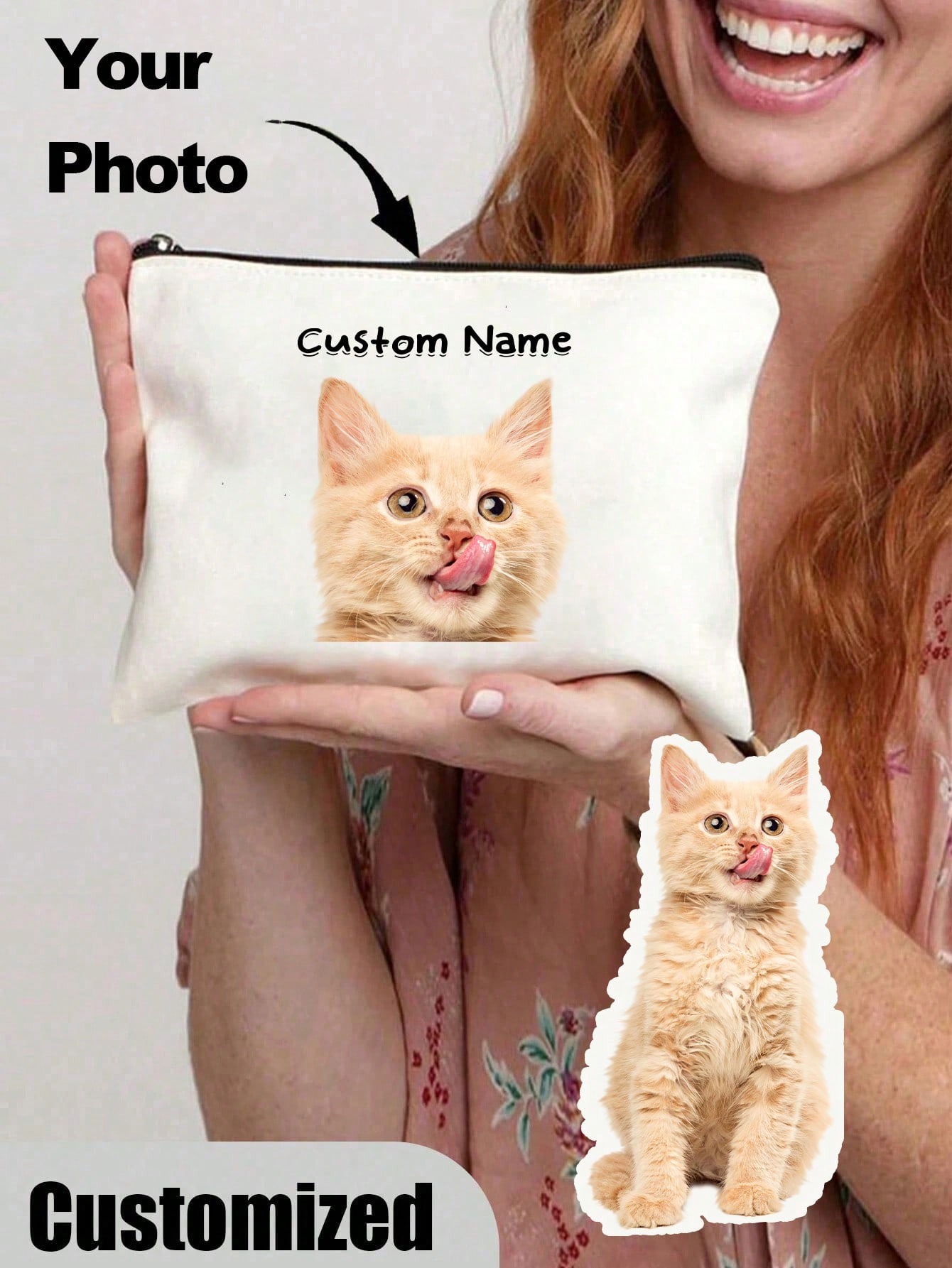 Picture printing, custom clutch storage bag, unique design portable multifunctional women