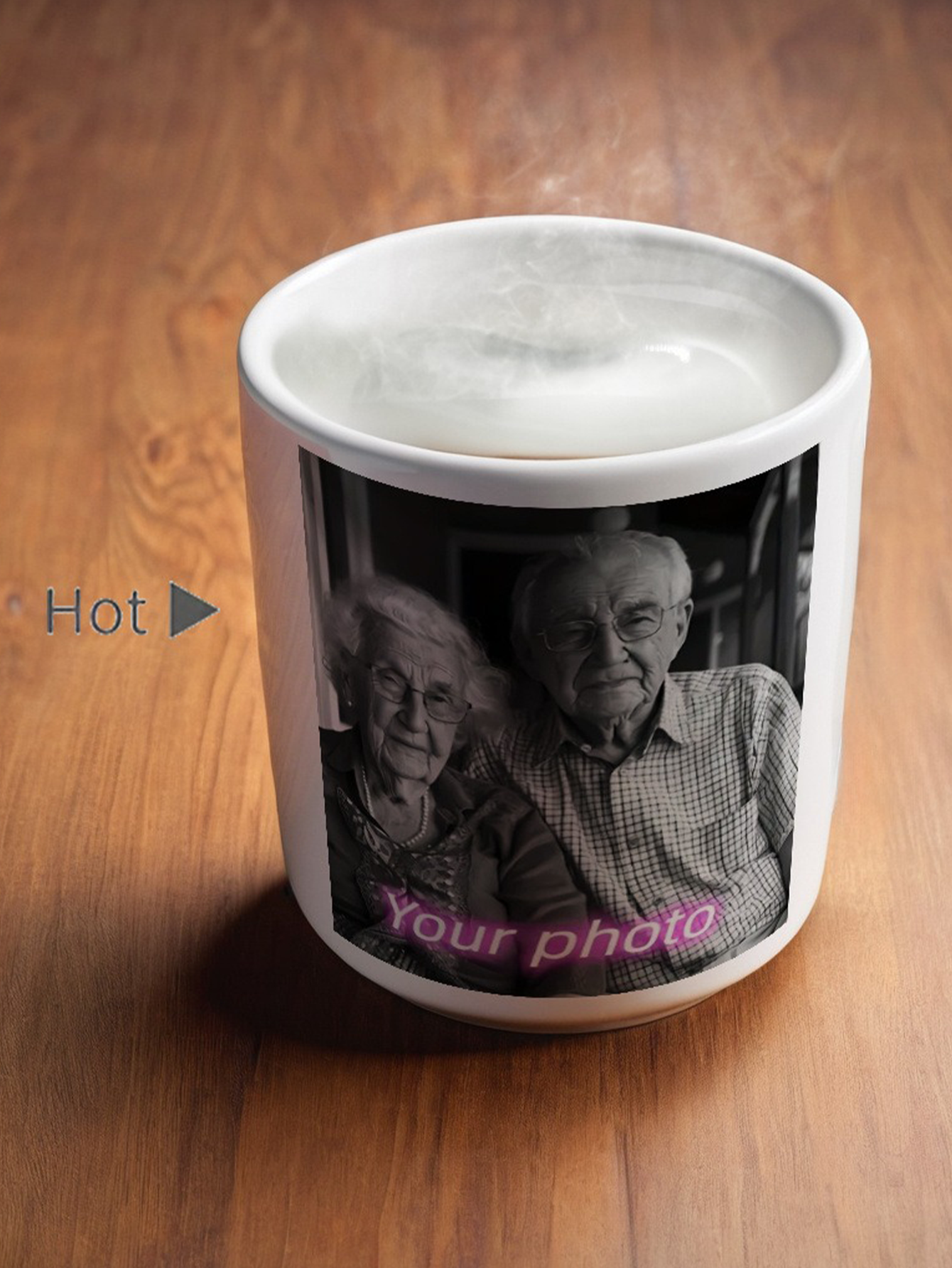Custom Photo Magic Heart-Handle Mug