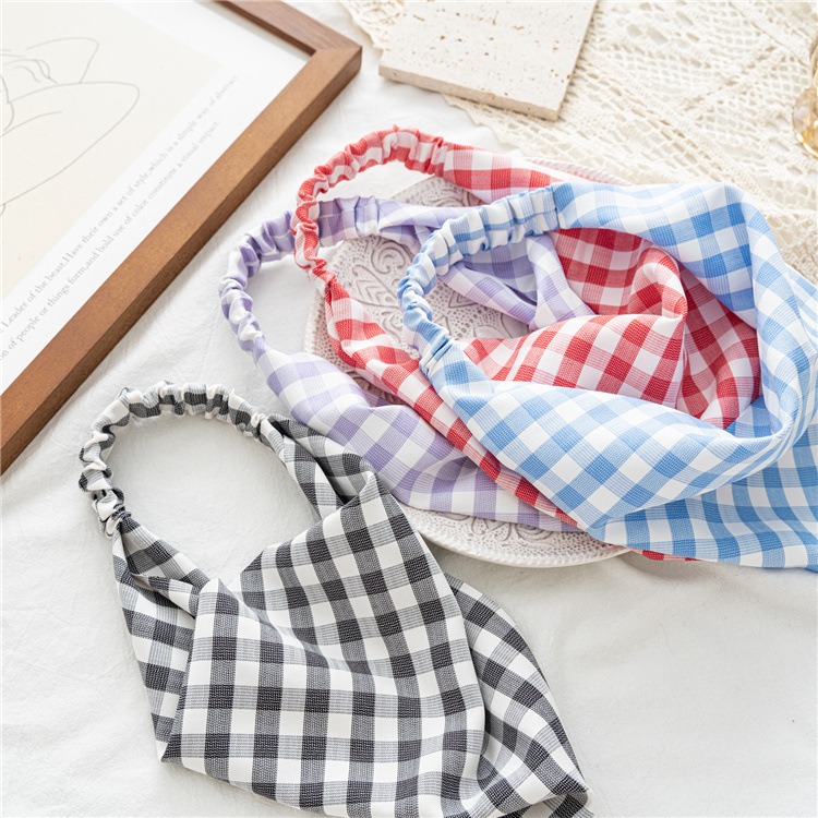 Customizable Embroidered Gingham Pet Bandana Bib