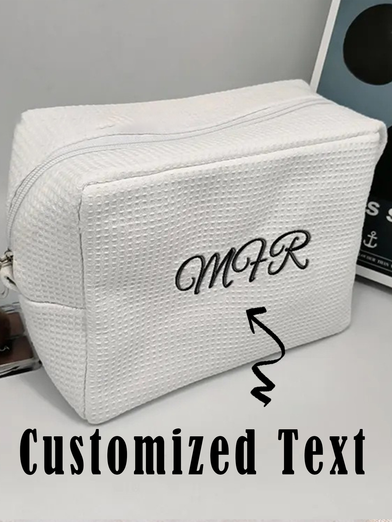 Custom Large Waffle Makeup Bag