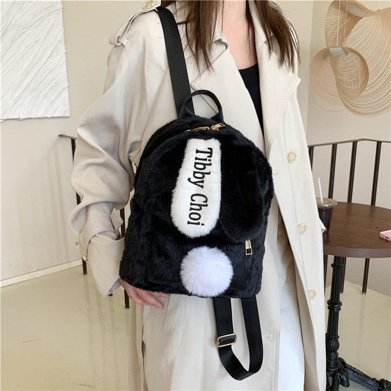 Custom Bunny Ear Fuzzy Backpack