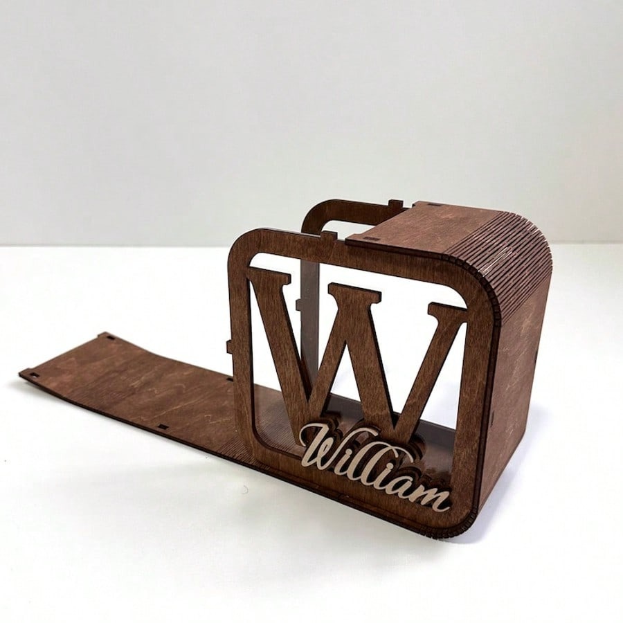 Personal Cute Transparent Wooden Letter Bank