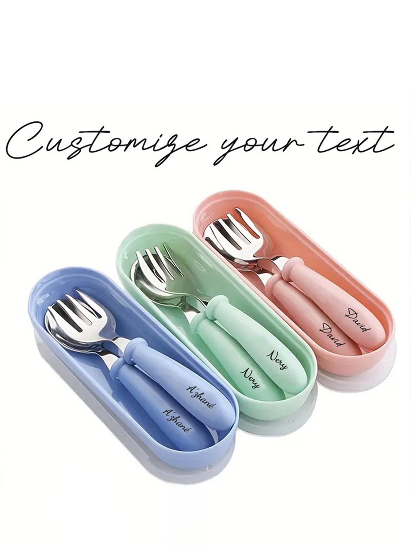 Personalized Stainless Steel Children's Tableware Set