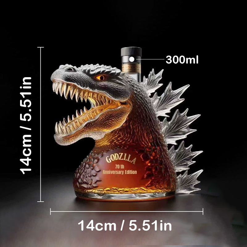 Customizable Name Godzilla Whiskey Bottle