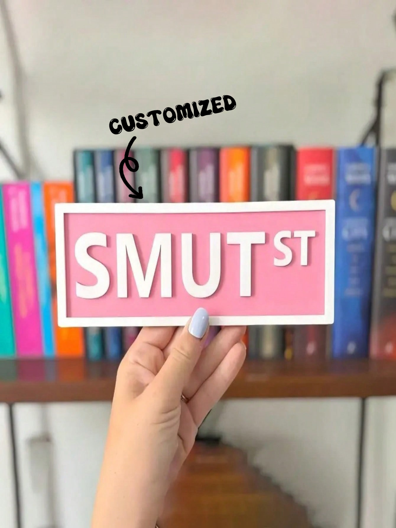 Personalized Library Sign Bookshelf Decor
