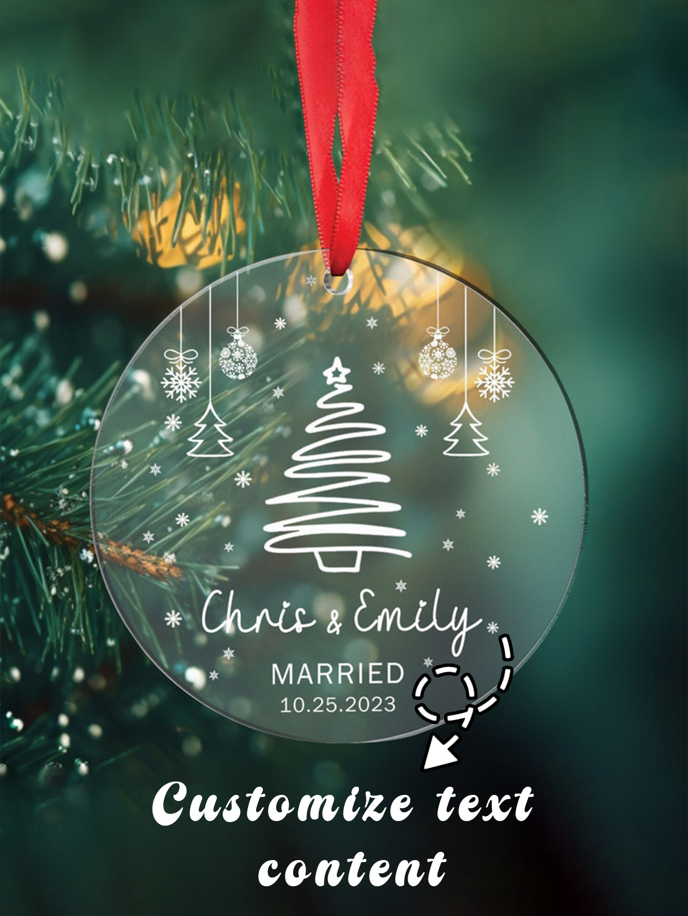 Customizable Christmas Acrylic Decoration