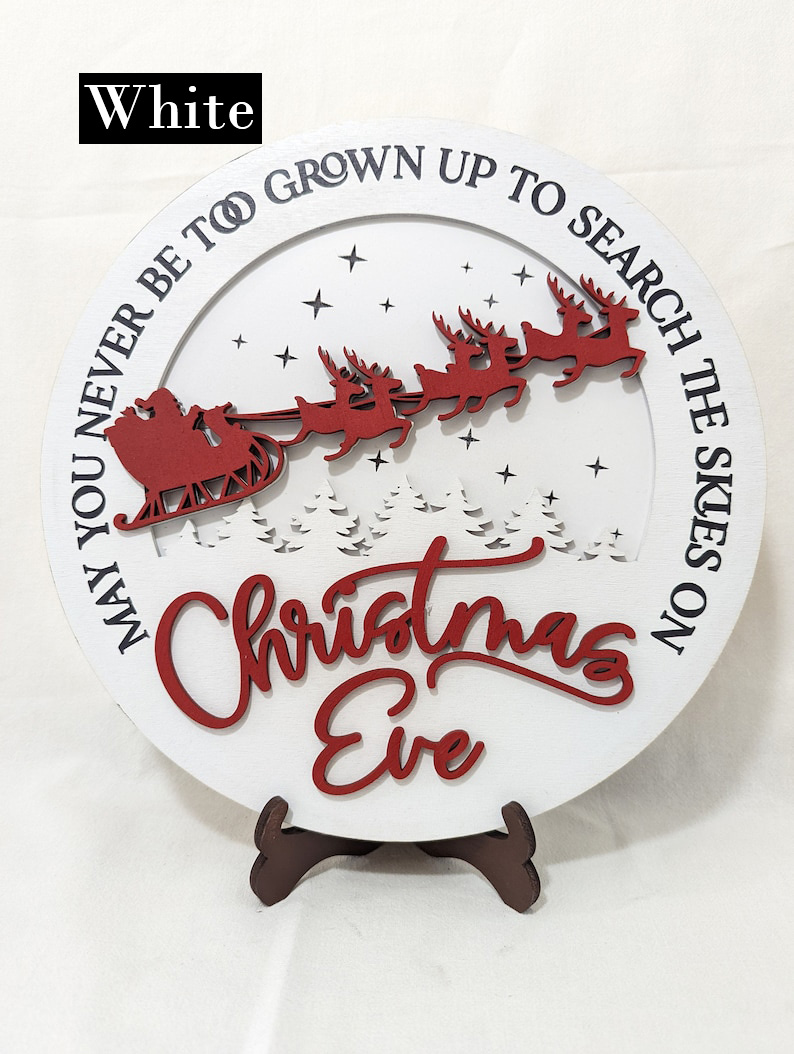 May You Never Be Too Grown Up 6" Christmas Tier Tray Round Sign