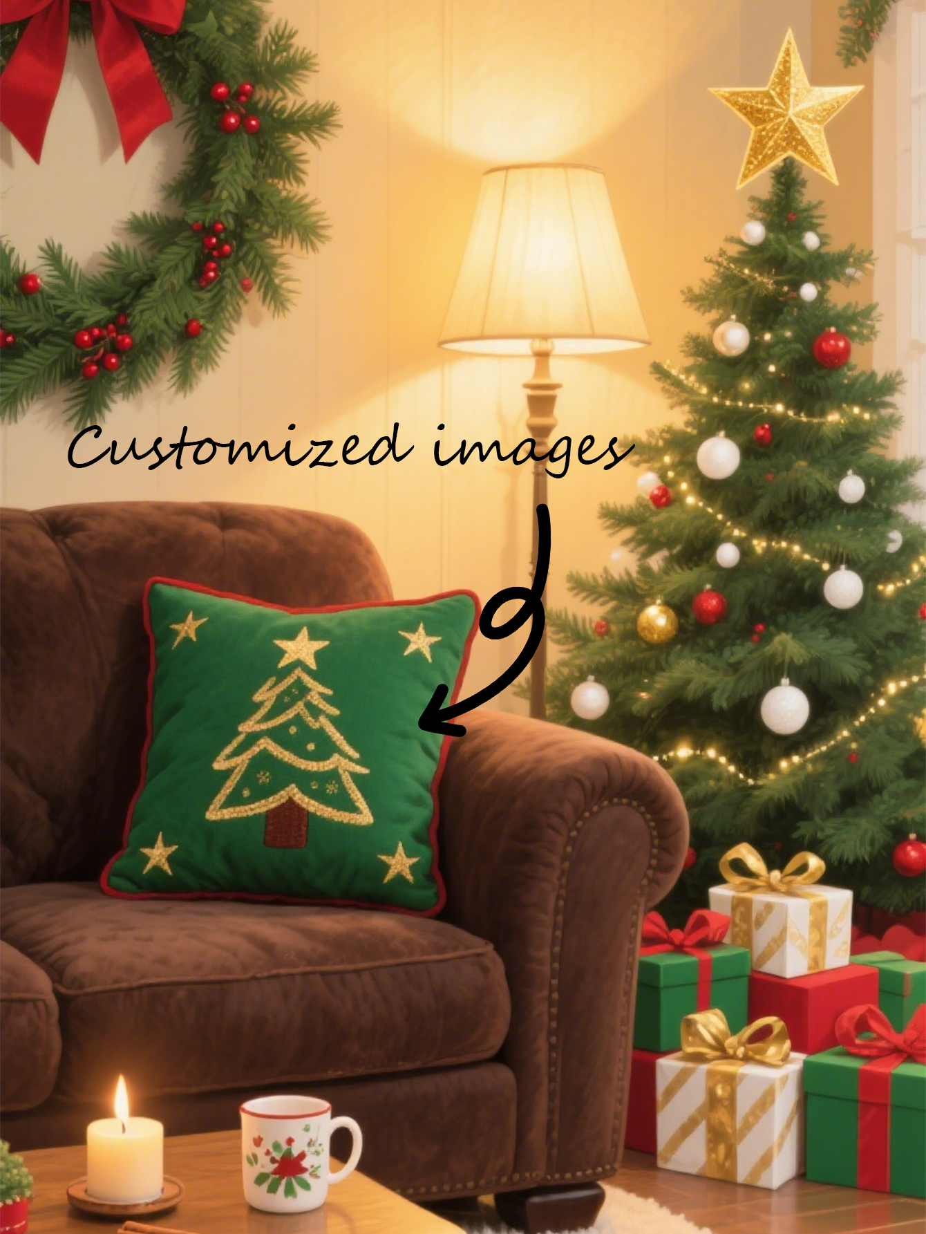 Christmas Themed Personalized Pillow