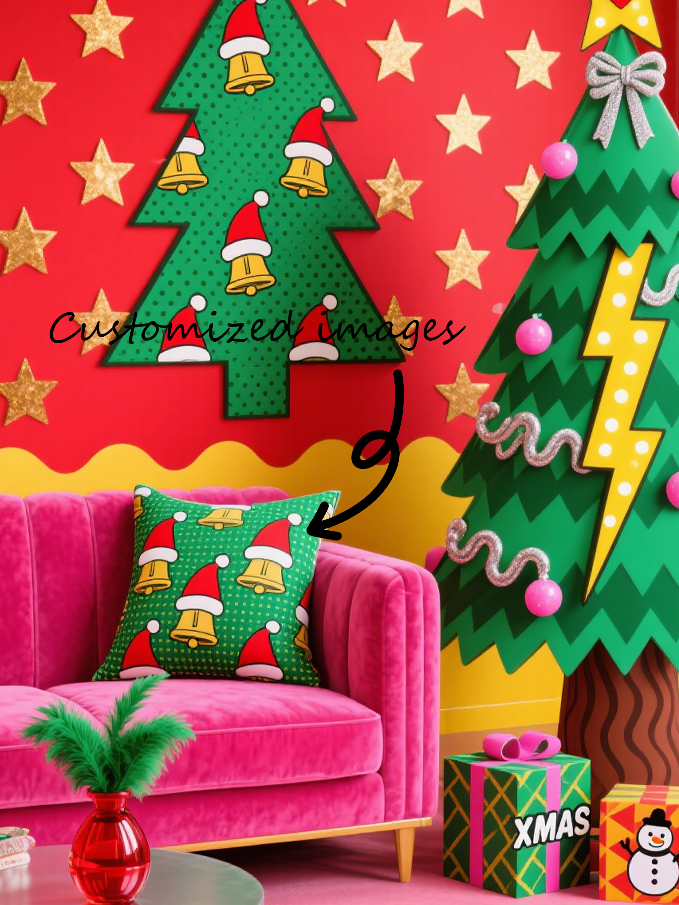 Christmas Themed Personalized Pillow