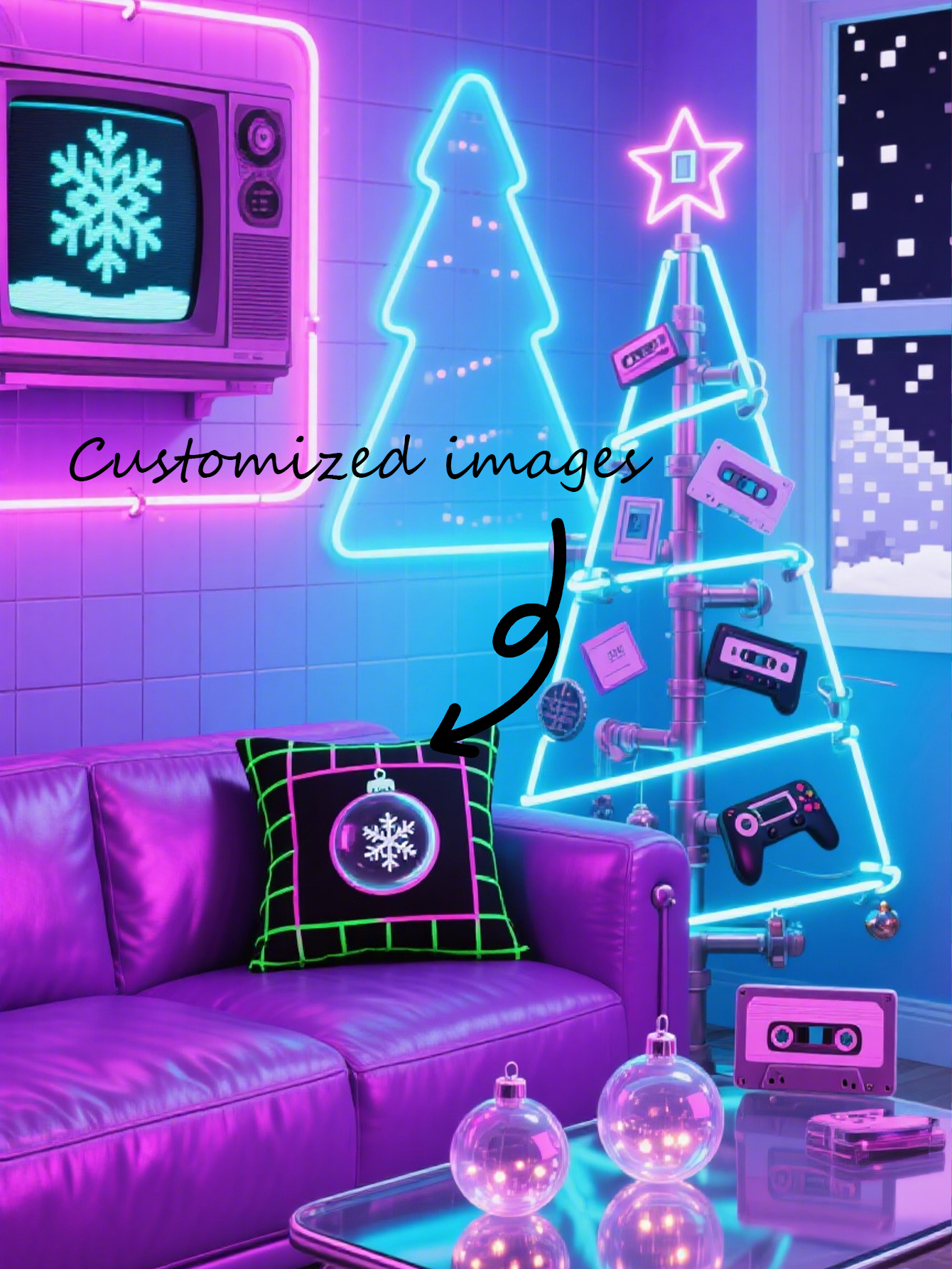 Christmas Themed Personalized Pillow