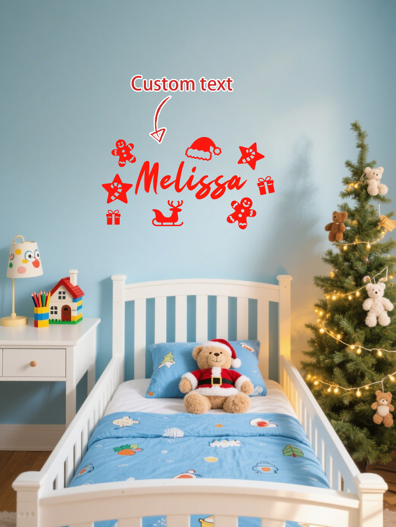Personalized Christmas Wall Sticker Set