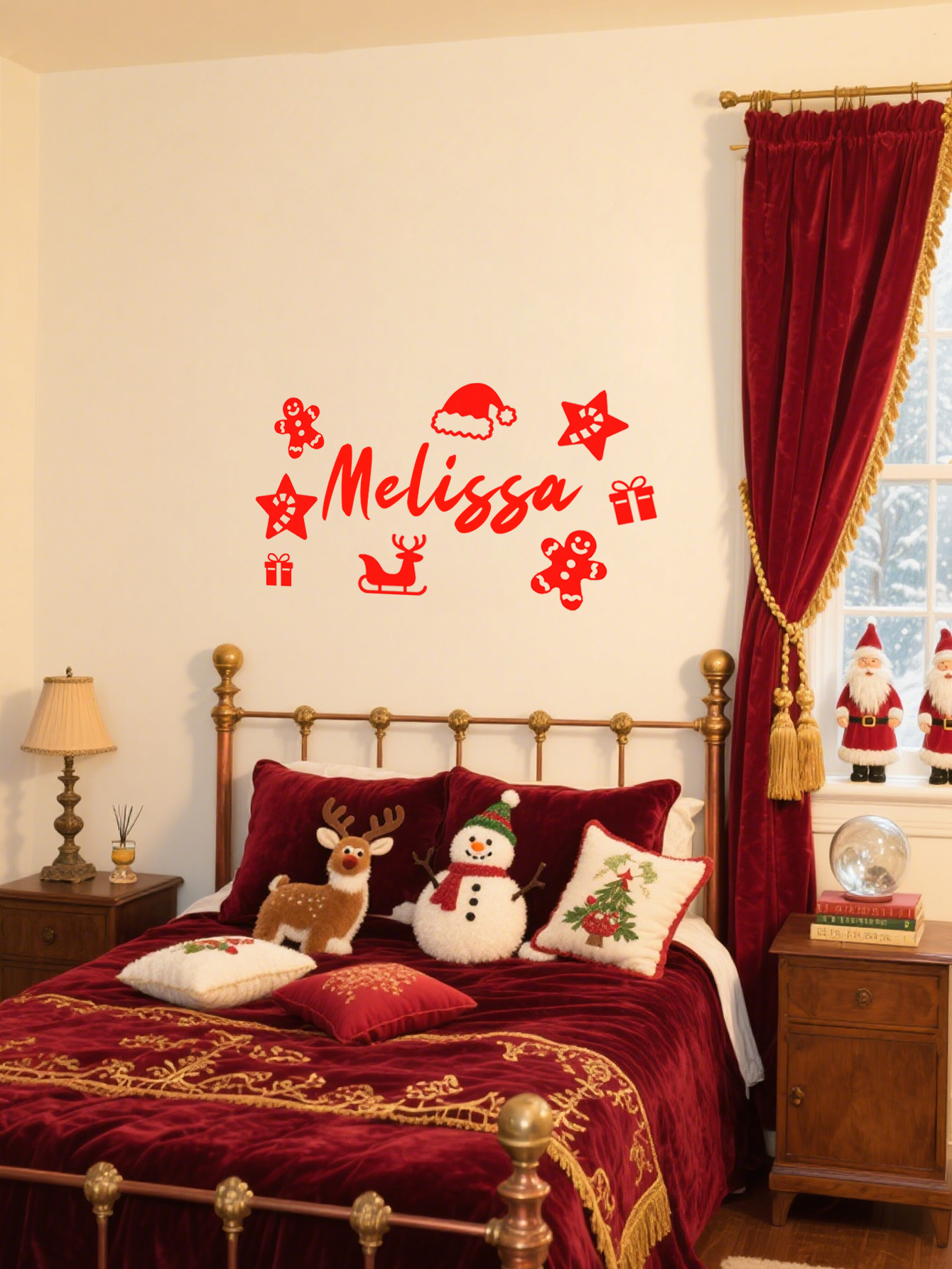 Personalized Christmas Wall Sticker Set
