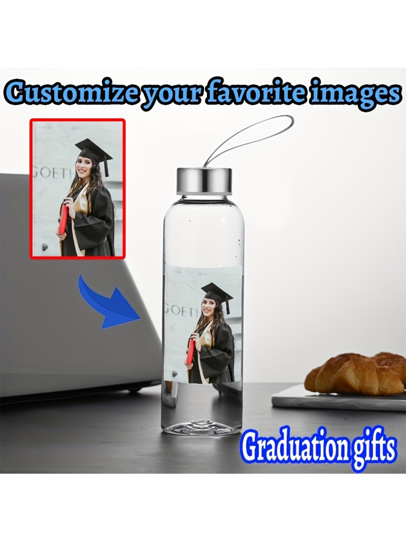 Customized 300/400/500ml plastic outdoor sports water bottle travel mugs, suitable for students, easy to use while cycling, and an excellent choice for Father's Day or graduation gifts.