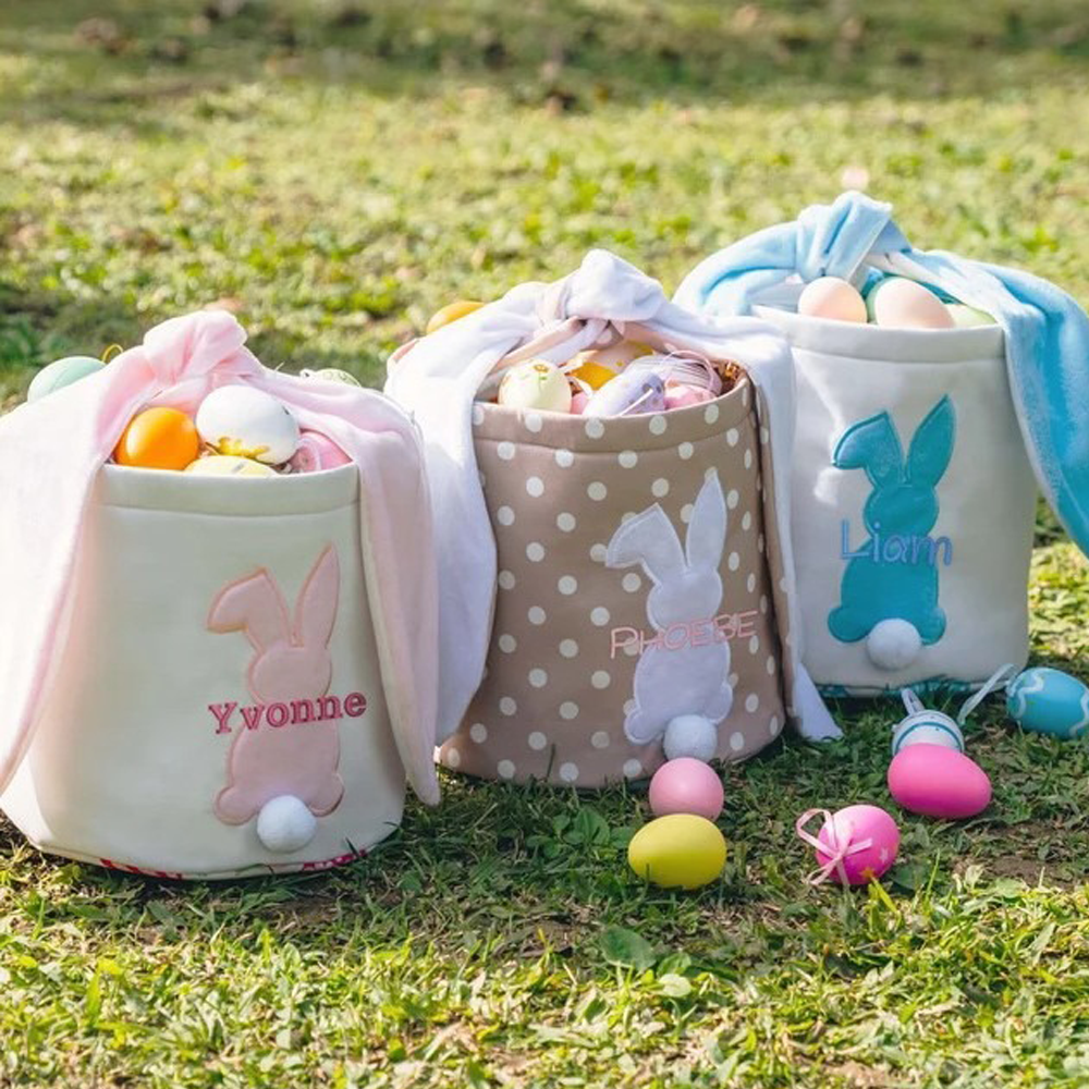 Easter Rabbit Bucket Rabbit Tail Bag