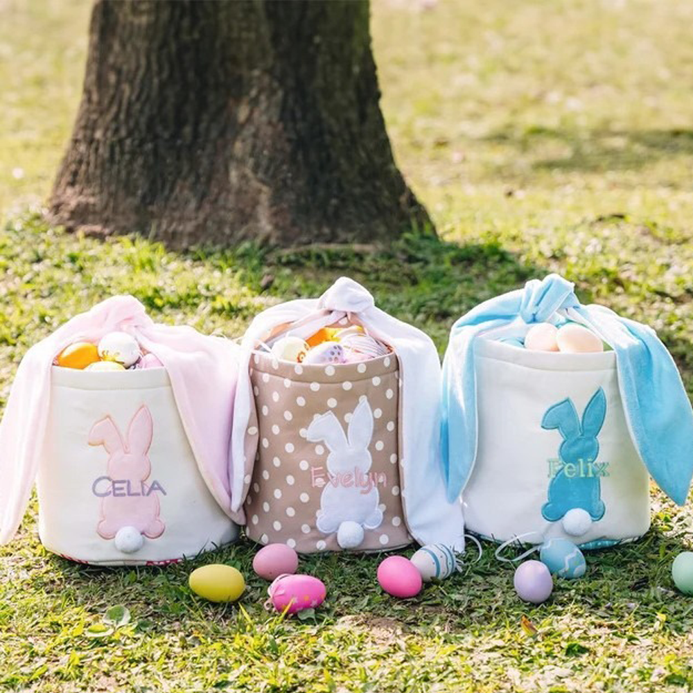 Easter Rabbit Bucket Rabbit Tail Bag