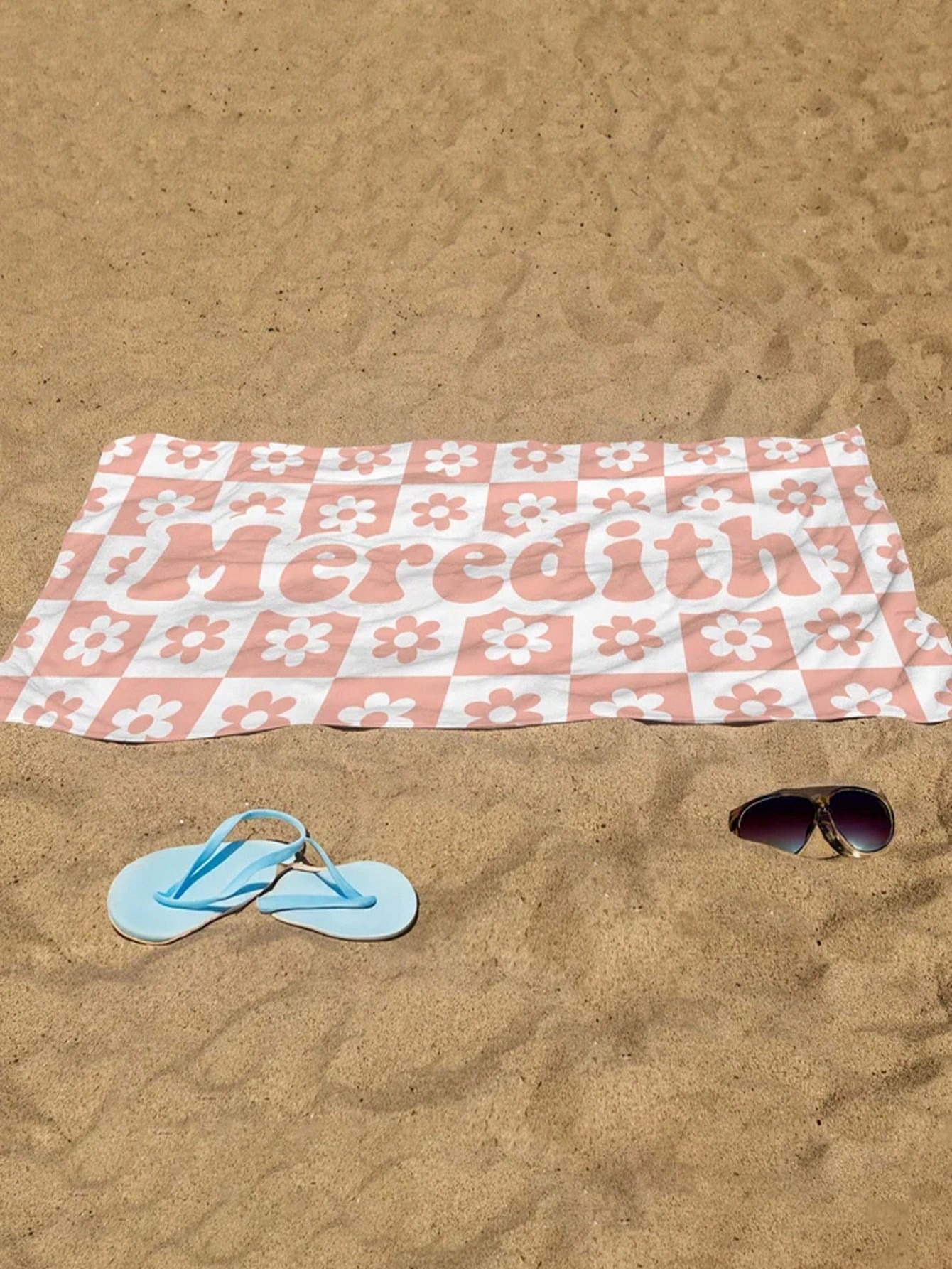 Customized Green Vintage Beach Towel