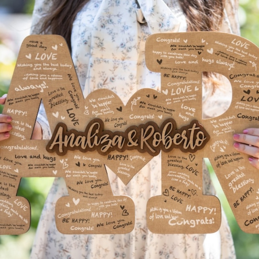 Custom Wood Guest Book for Wedding