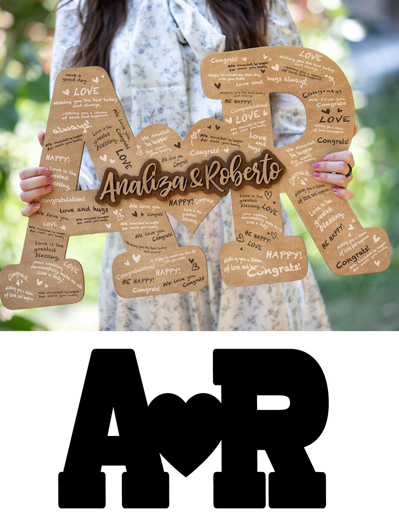 Custom Wood Guest Book for Wedding