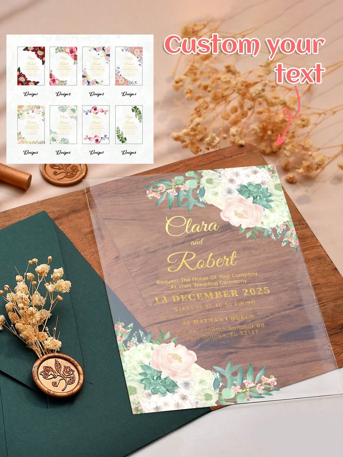 Clear Acrylic Wedding Invitations