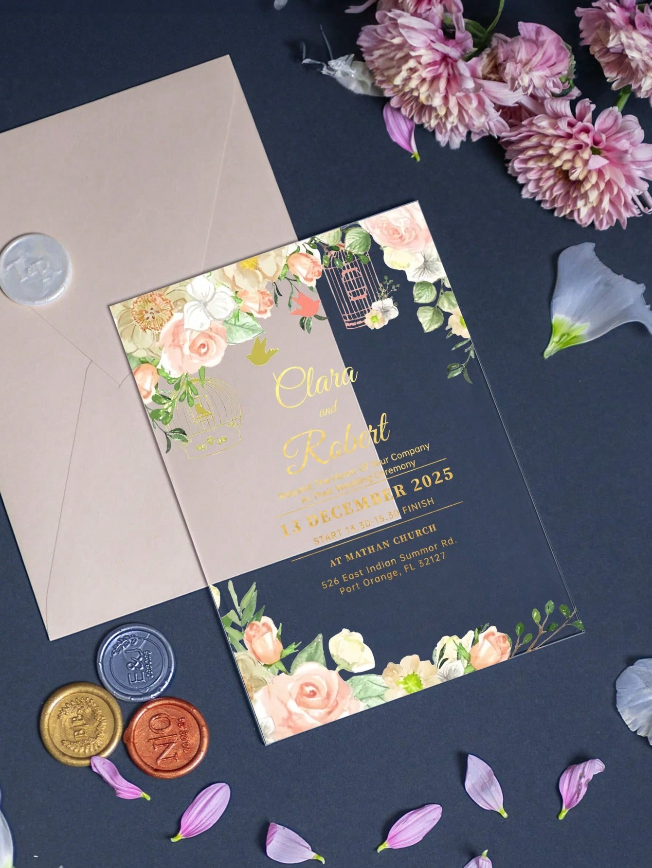 Clear Acrylic Wedding Invitations