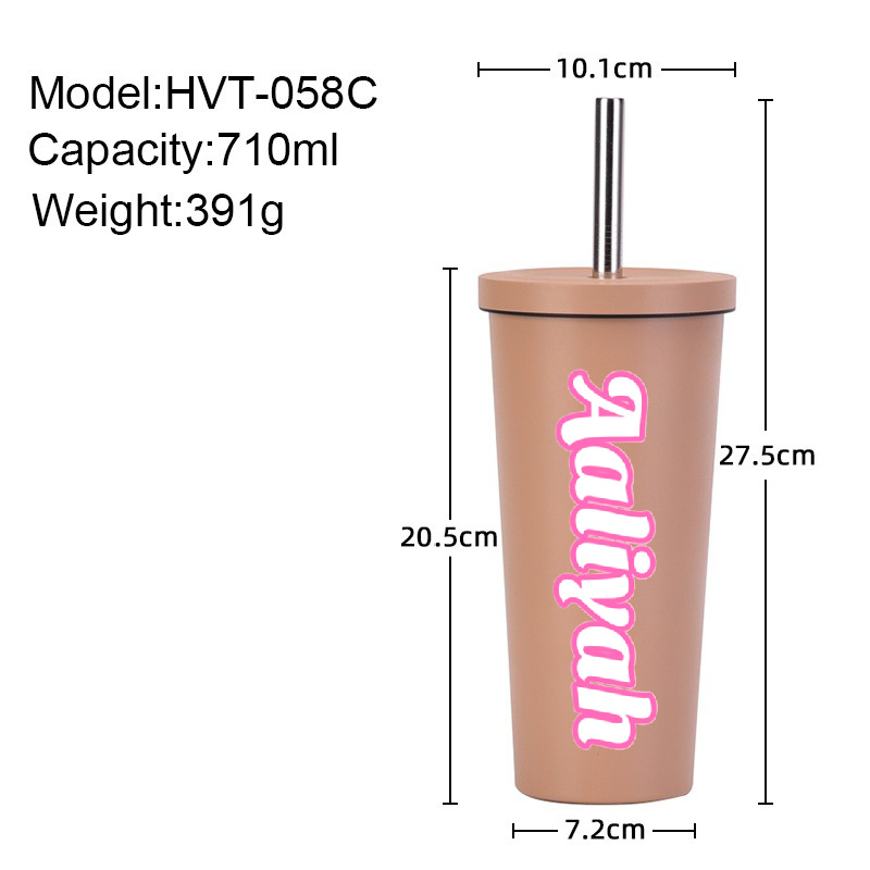 DIY Name Tag Pink Thermos Cup for Girls