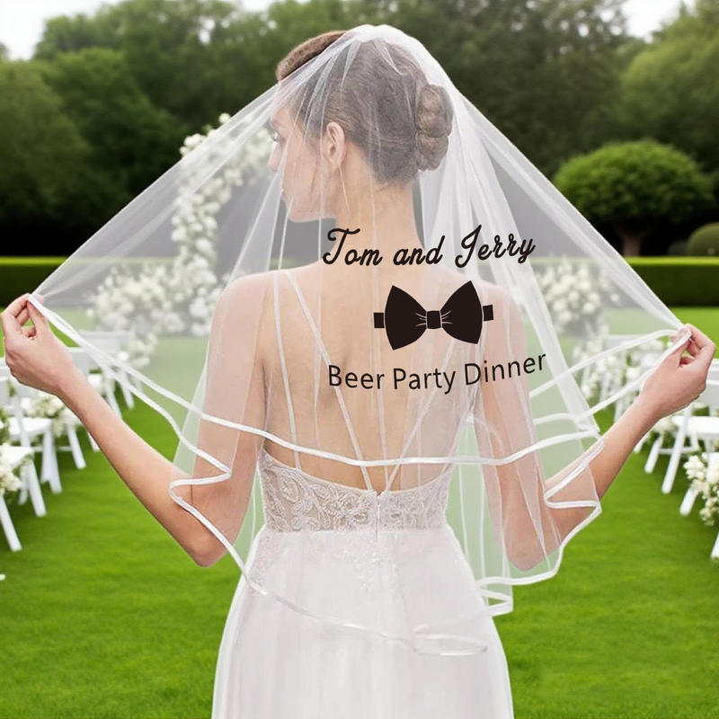 Custom Printed Bridal Veil