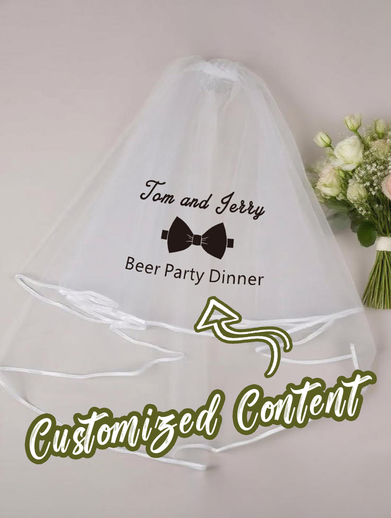 Custom Printed Bridal Veil