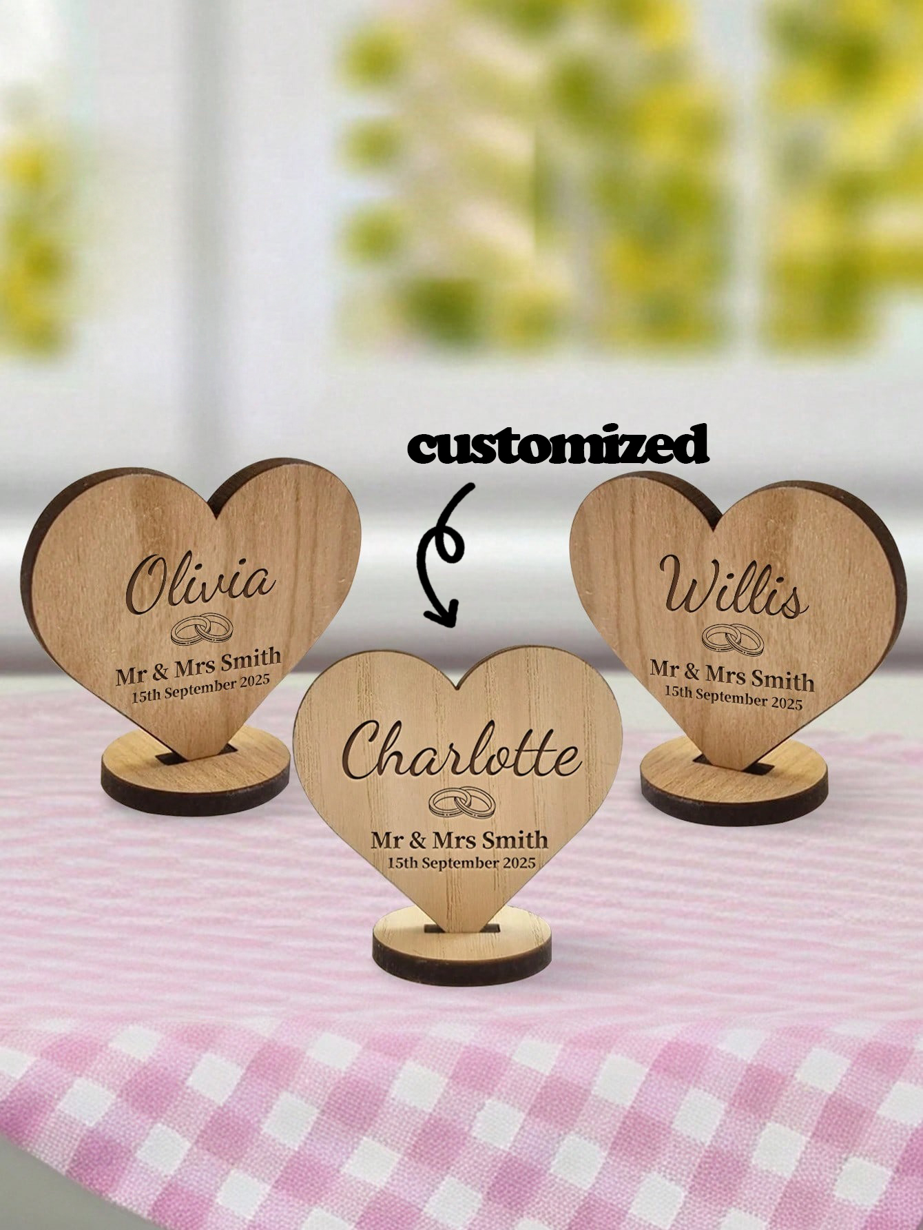Personalized Wooden Wedding Seat Cards