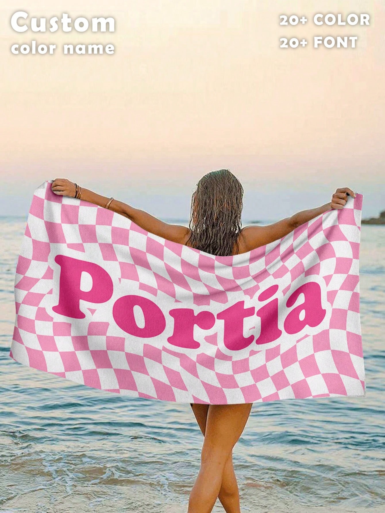 DIY Design Ocean Beach Towel Customized Name