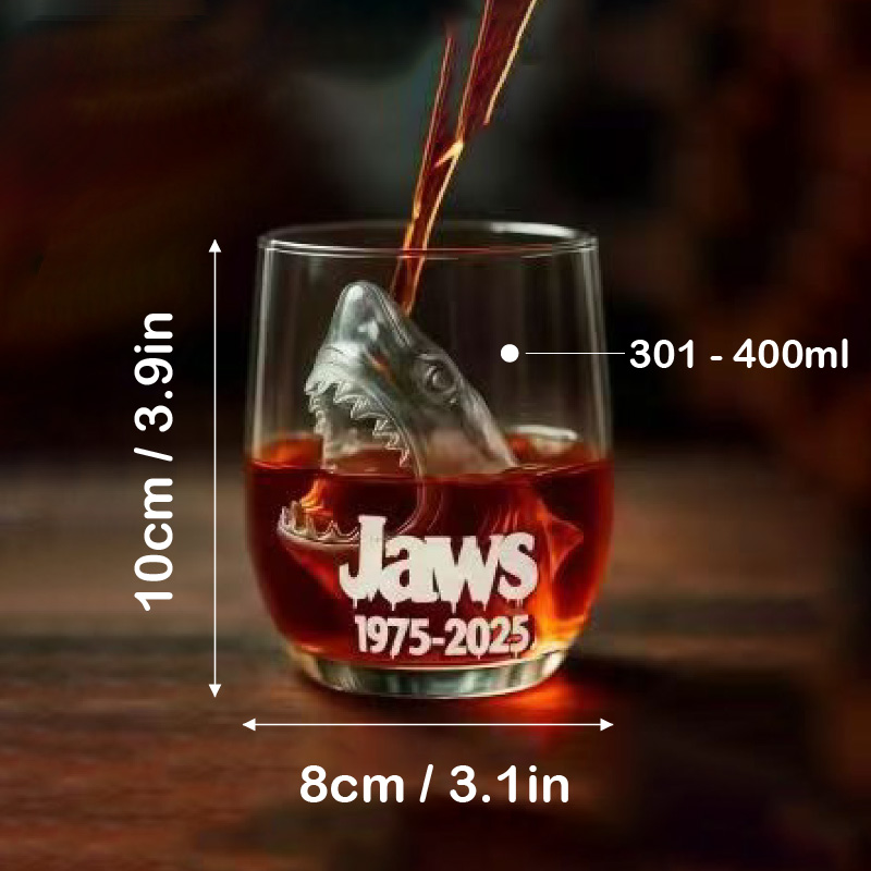 Shark Whiskey Glass with Custom Content