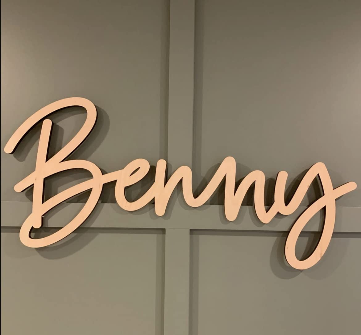 Custom wooden text signs with name, personalized home wall stickers, home decor