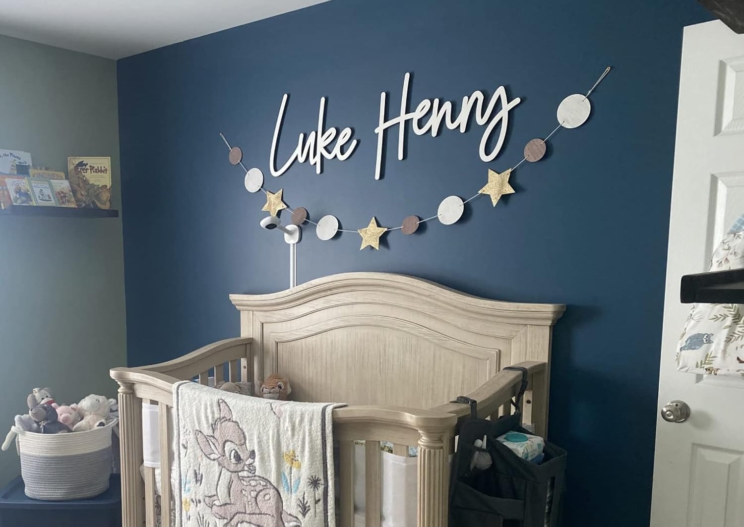 Custom wooden text signs with name, personalized home wall stickers, home decor