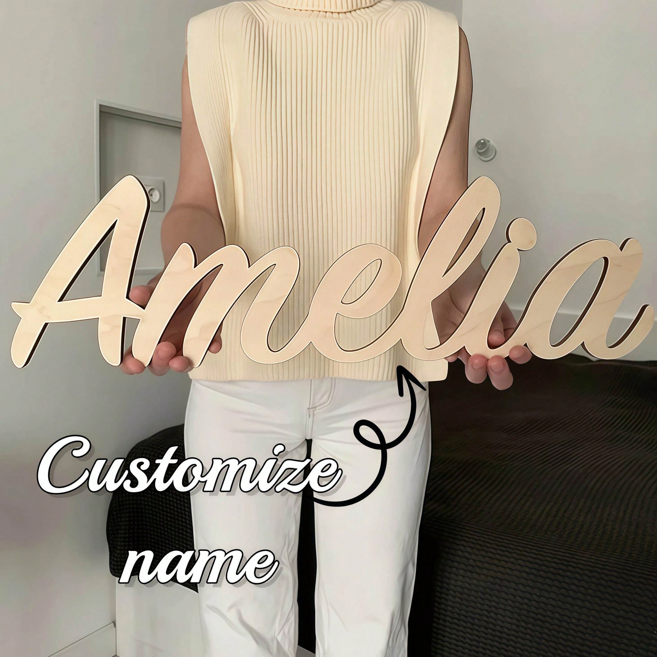 Laser Engraved Custom Wooden Name Signs