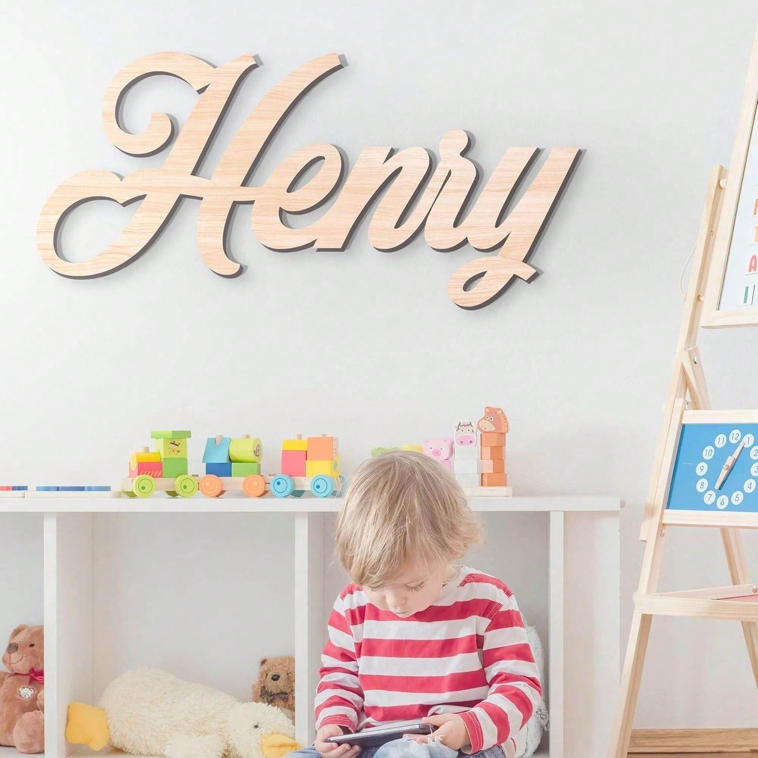 Laser Engraved Custom Wooden Name Signs