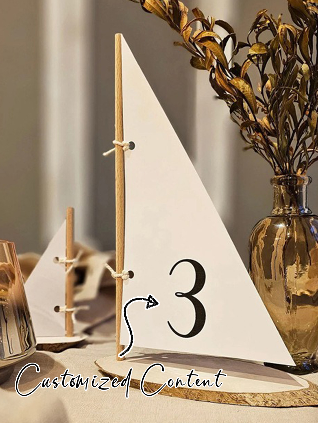 Wooden Sailboat Seat – Wedding Table Decoration