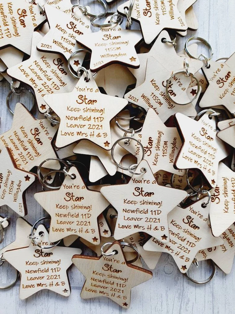 You're a Star Wooden Star Keyring