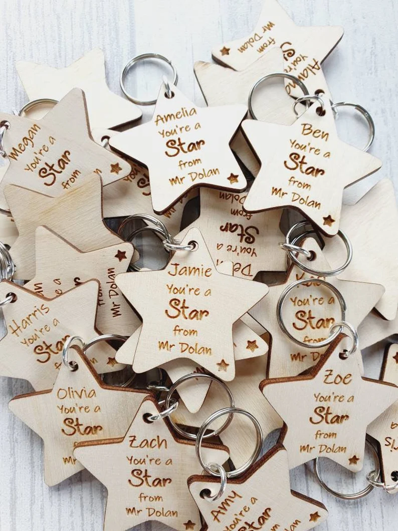 You're a Star Wooden Star Keyring