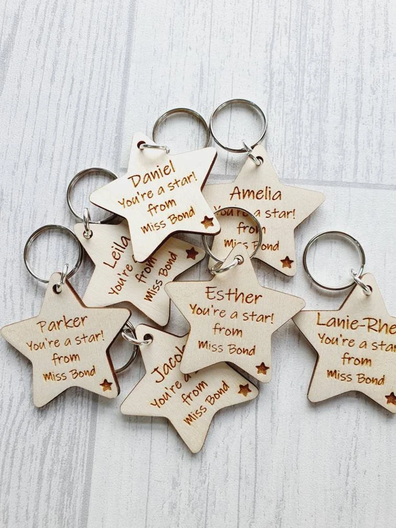 You're a Star Wooden Star Keyring
