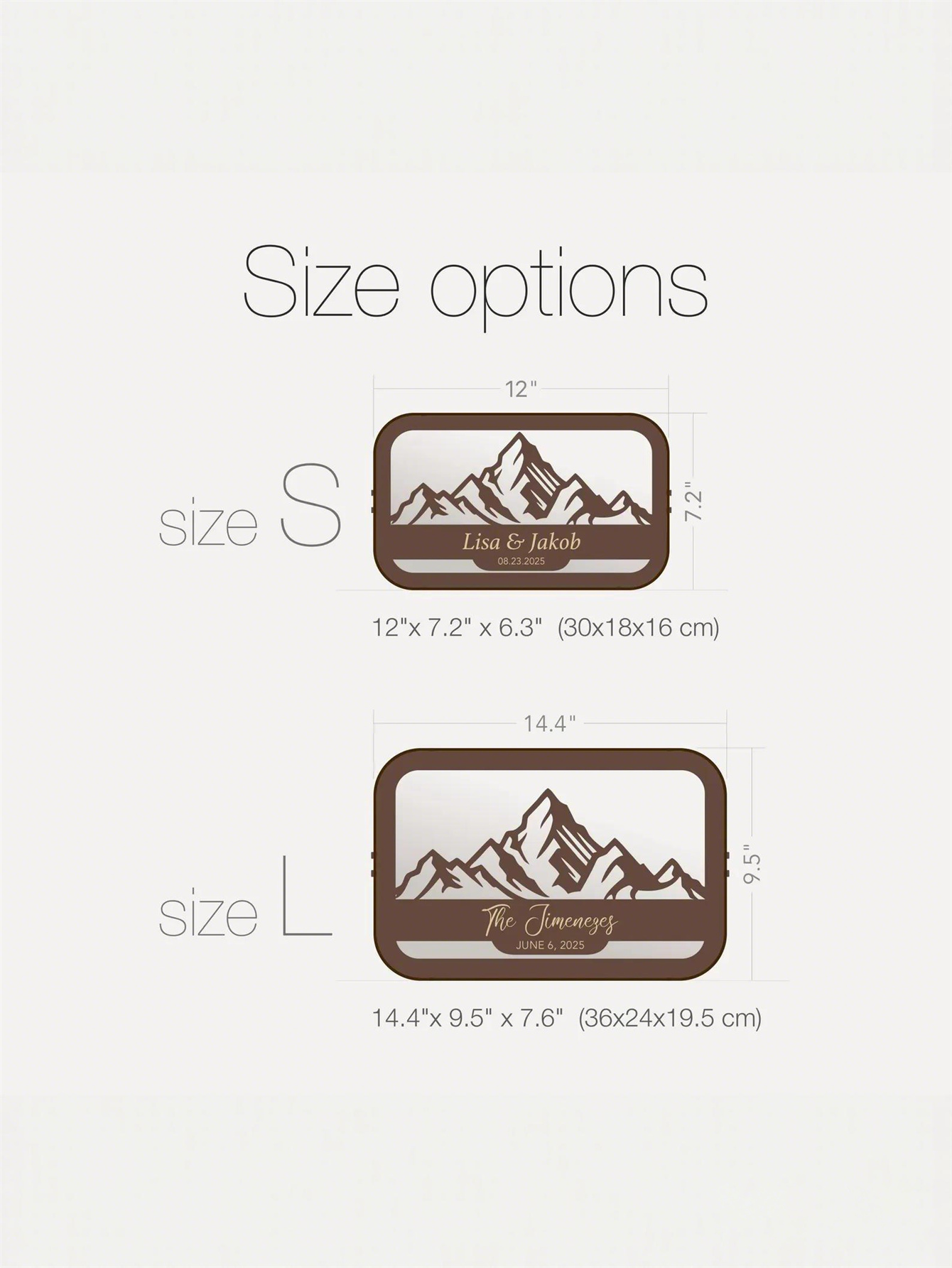 Personalized mountain view wedding greeting card box, country-style wooden coin box, custom engagement gift