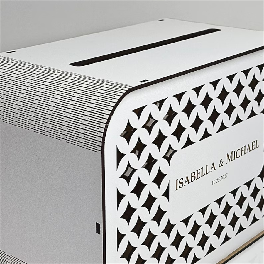 Rural-style wedding greeting card box, customizable, wooden envelope box with acrylic cover, custom wedding greeting card stand, wedding banquet decoration, money box