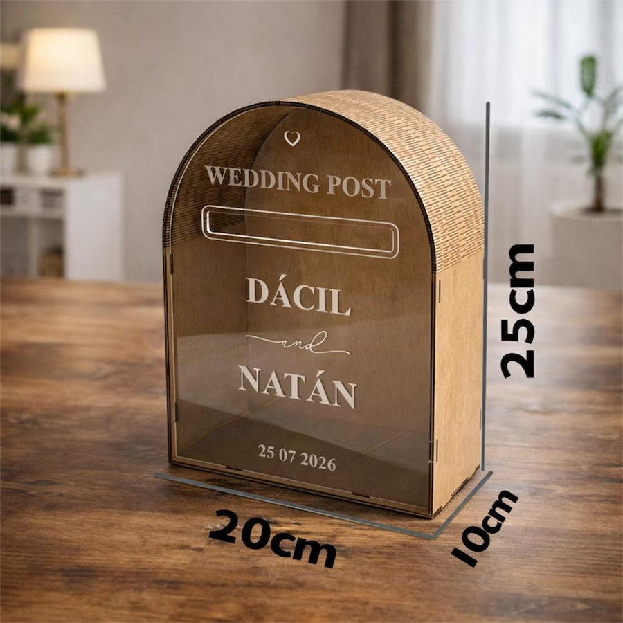 Personalized wooden wedding greeting card box, country-style mailbox, reception desk storage box