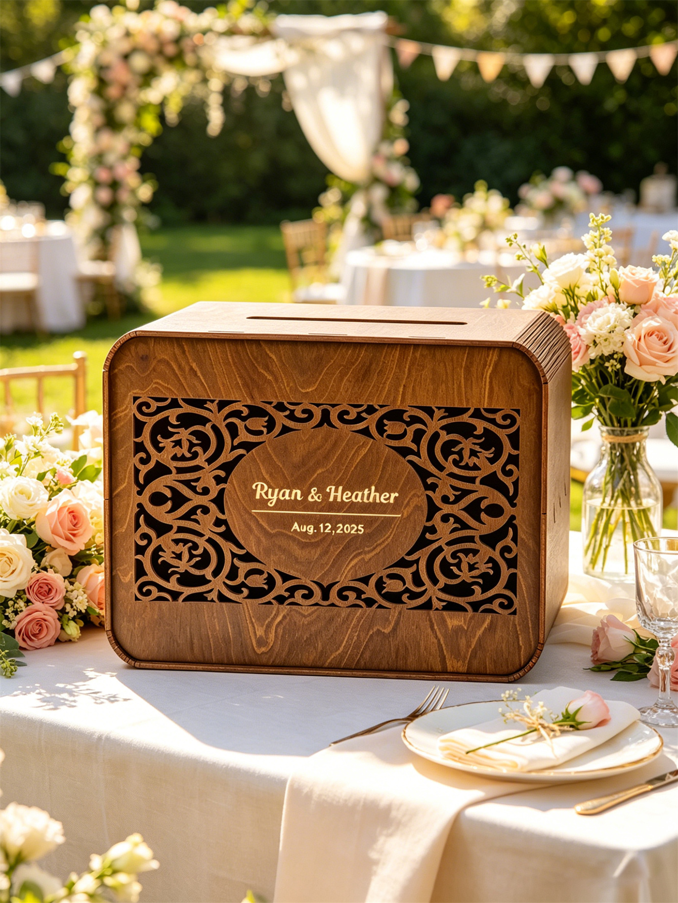Wooden card boxes, personalized wedding card boxes, and bride gift-giving card boxes