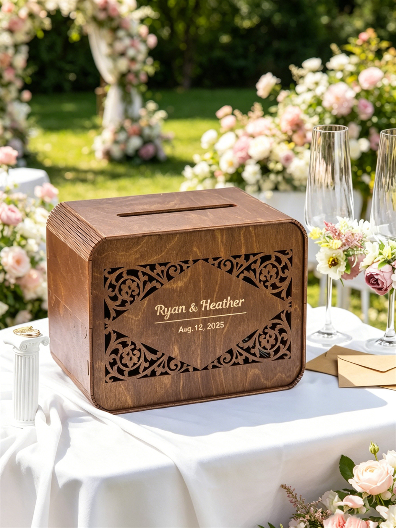 Wooden card boxes, personalized wedding card boxes, and bride gift-giving card boxes