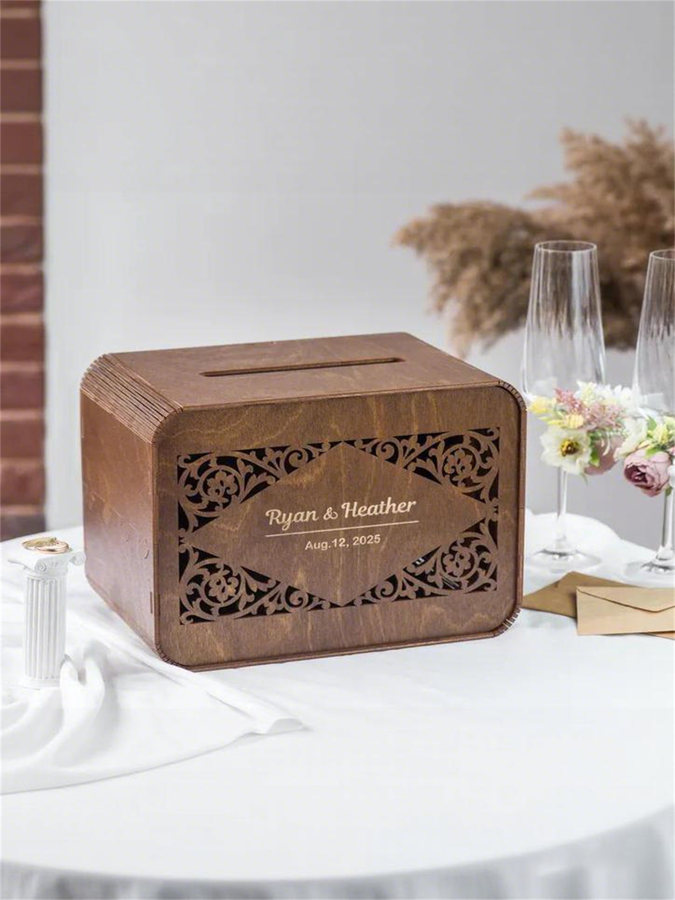 Wooden card boxes, personalized wedding card boxes, and bride gift-giving card boxes