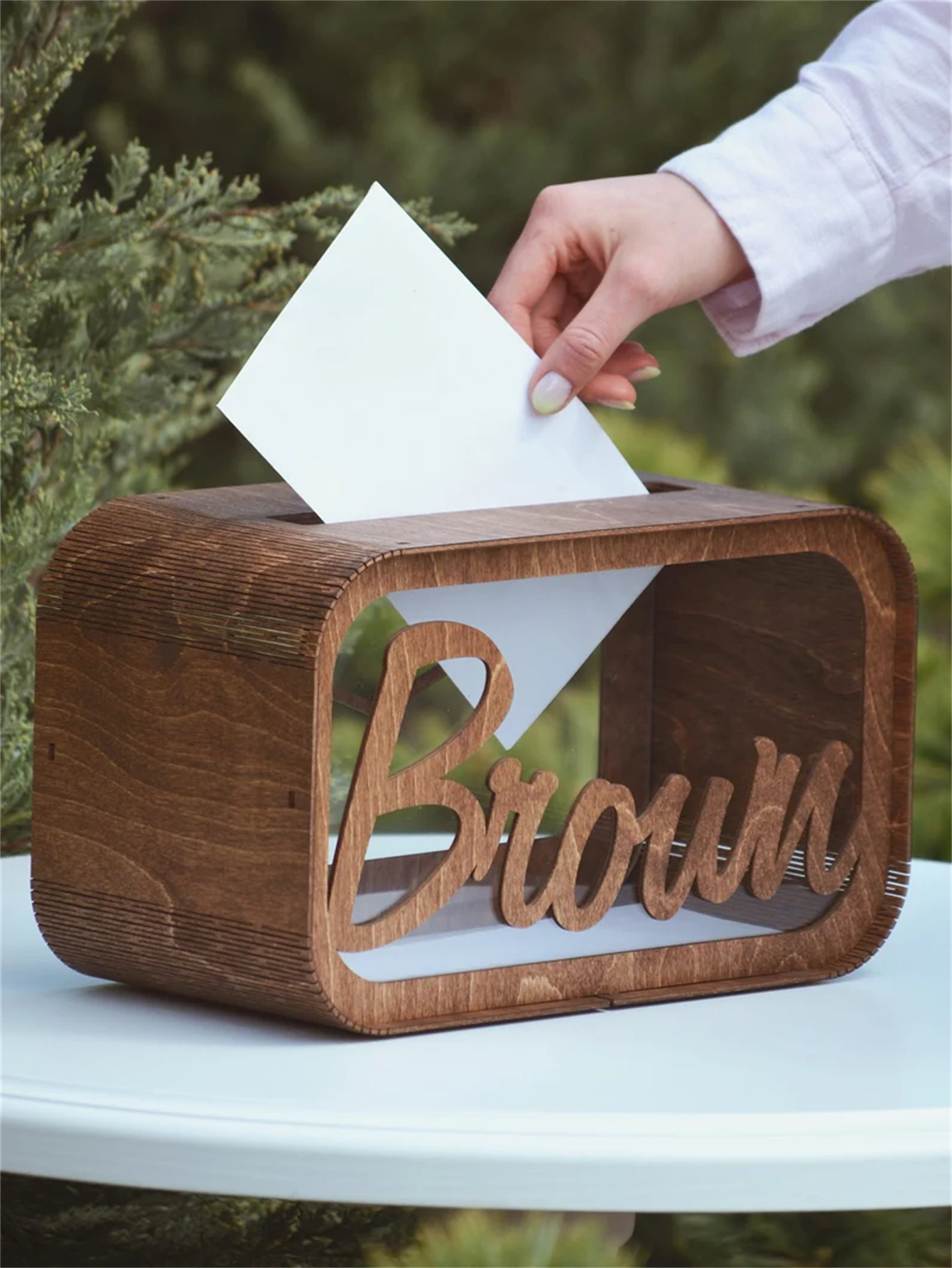 Personalized wedding gift box - Wedding greeting card box - Wooden greeting card box - wedding red envelope - Engagement greeting card box - Wedding decoration