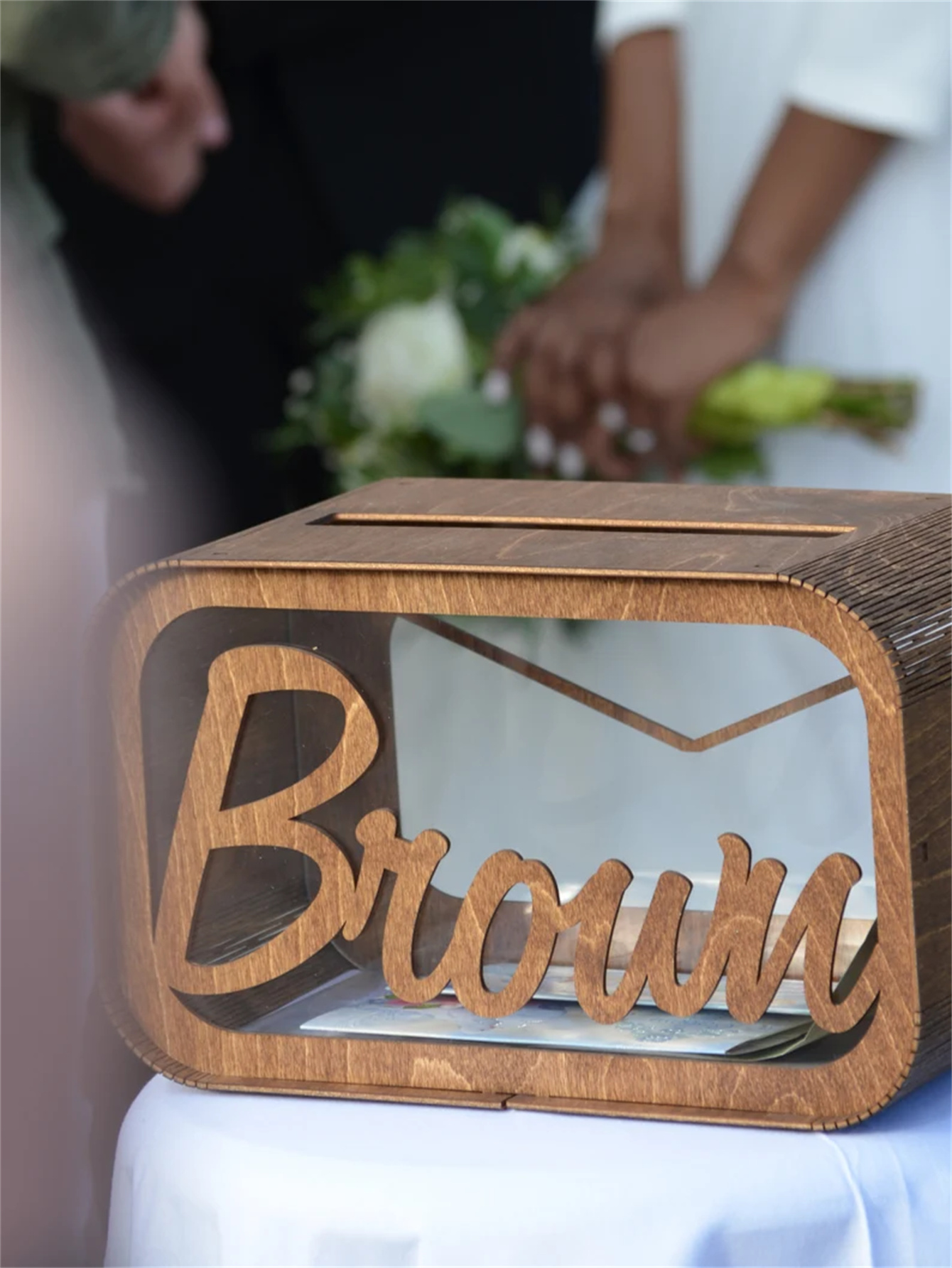 Personalized wedding gift box - Wedding greeting card box - Wooden greeting card box - wedding red envelope - Engagement greeting card box - Wedding decoration